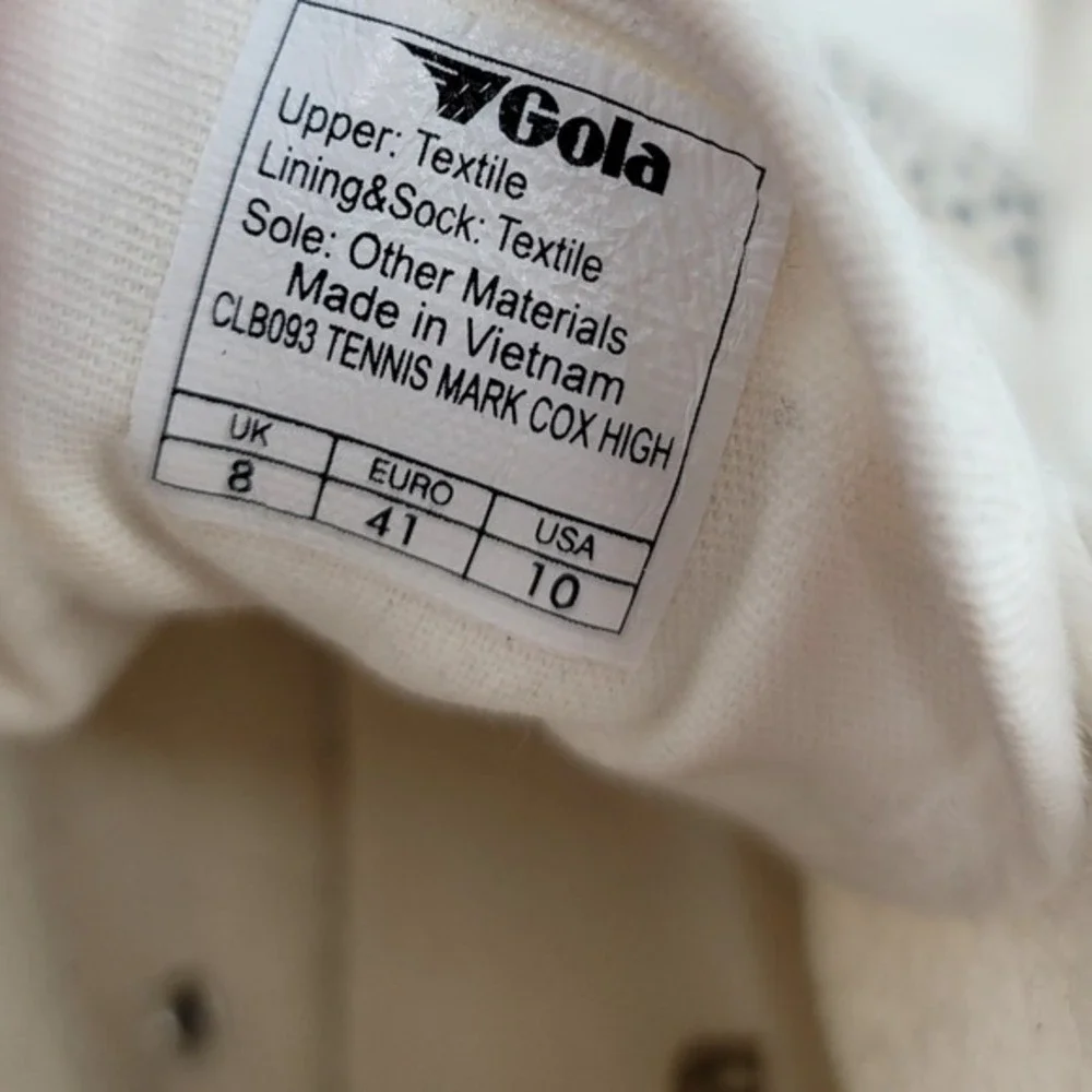Gola Tennis Mark Cox High Top Sneakers Womens US 10‎ EU 41 White Canvas Leopard